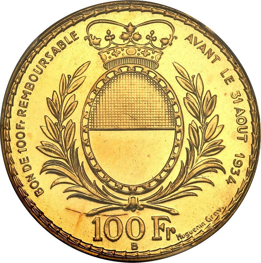 Szwajcaria. 100 franków Strzelecy 1934 B - Fribourg, PCGS MS67 (MAX) – RZADKOŚĆ!